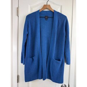 Gap Women's Long Sleeve Open Cardigan Sweater Blue Cotton Blend Size M Medium